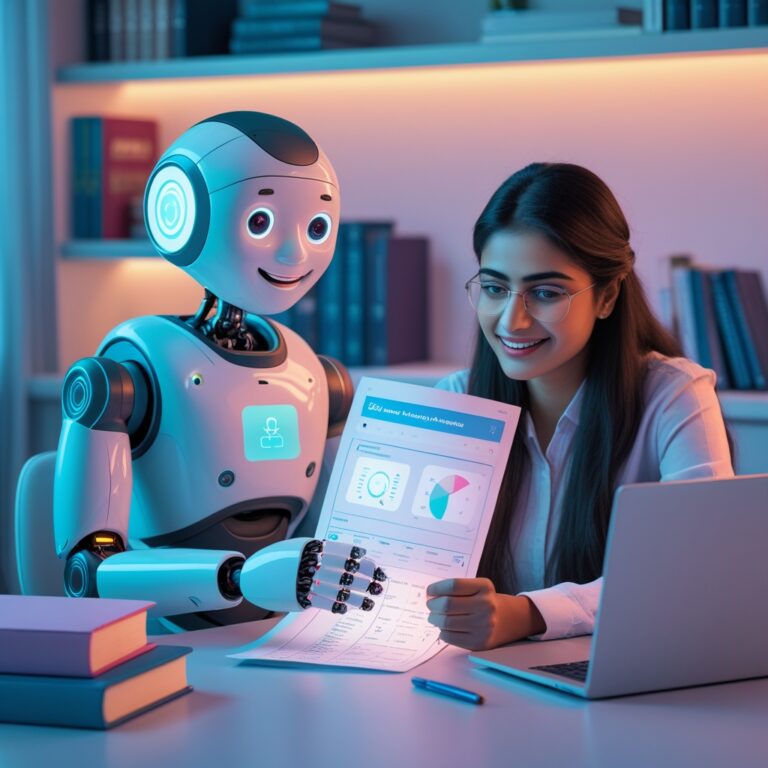 phoenix 10 a friendly futuristic ai robot that looks like its 0